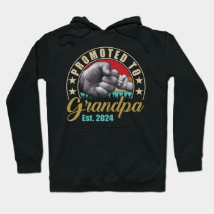 Promoted To Grandpa Est 2024 Fathers Day New Grandpa Hoodie